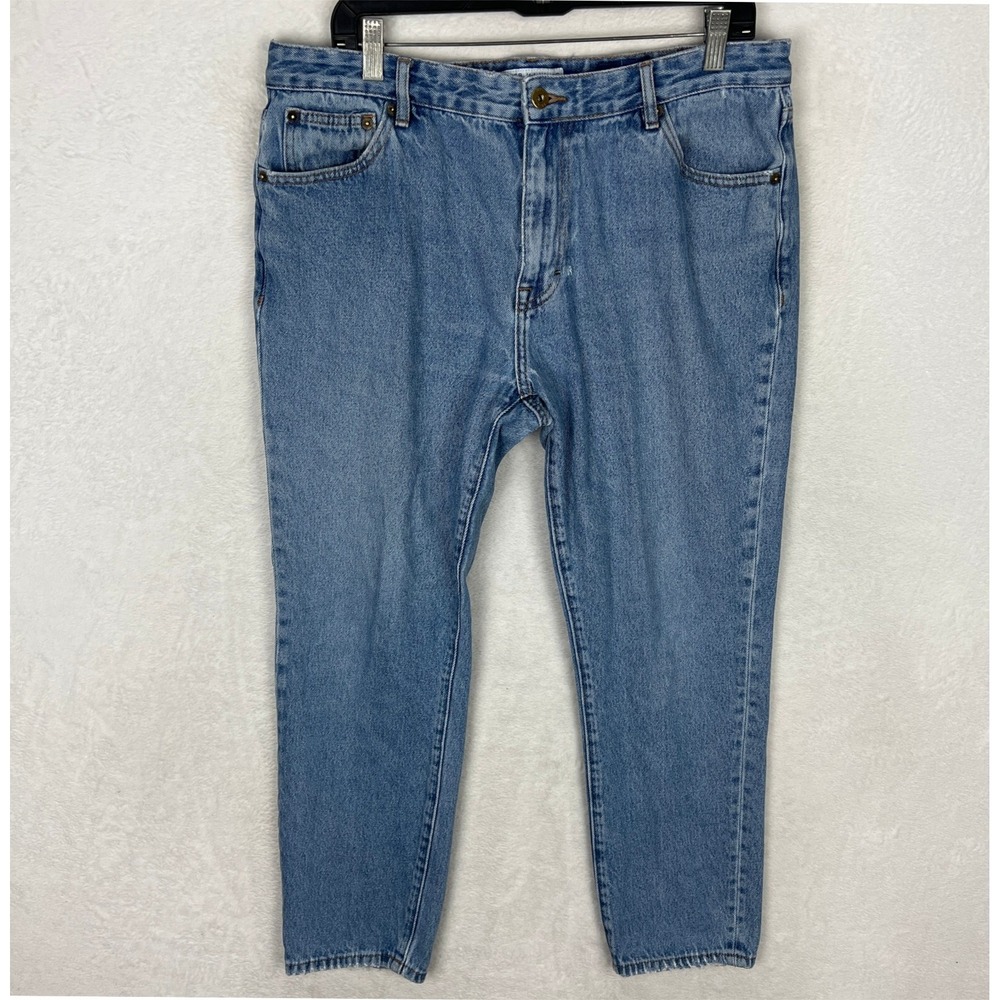 Peter Manning Jeans Mens 38x28 Slim Fit Straight Blue Denim Tapered